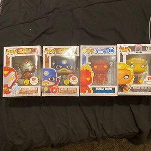 4 marvel Funko pops